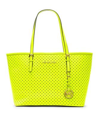 michael kors jet set perforert reise tote gul Tynn Ingen Skatt q8a4i